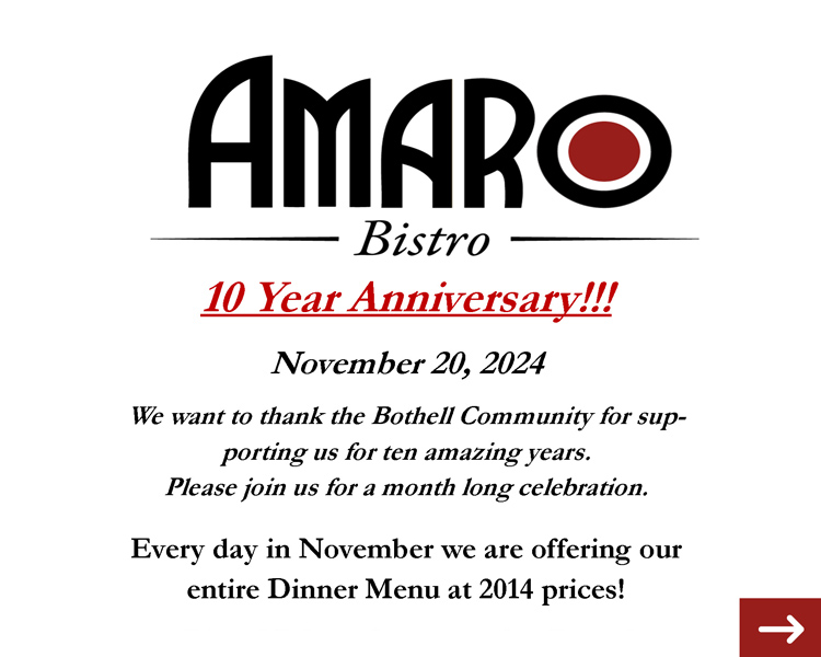 Amaro Bistro 10 Year Anniversary Flyer